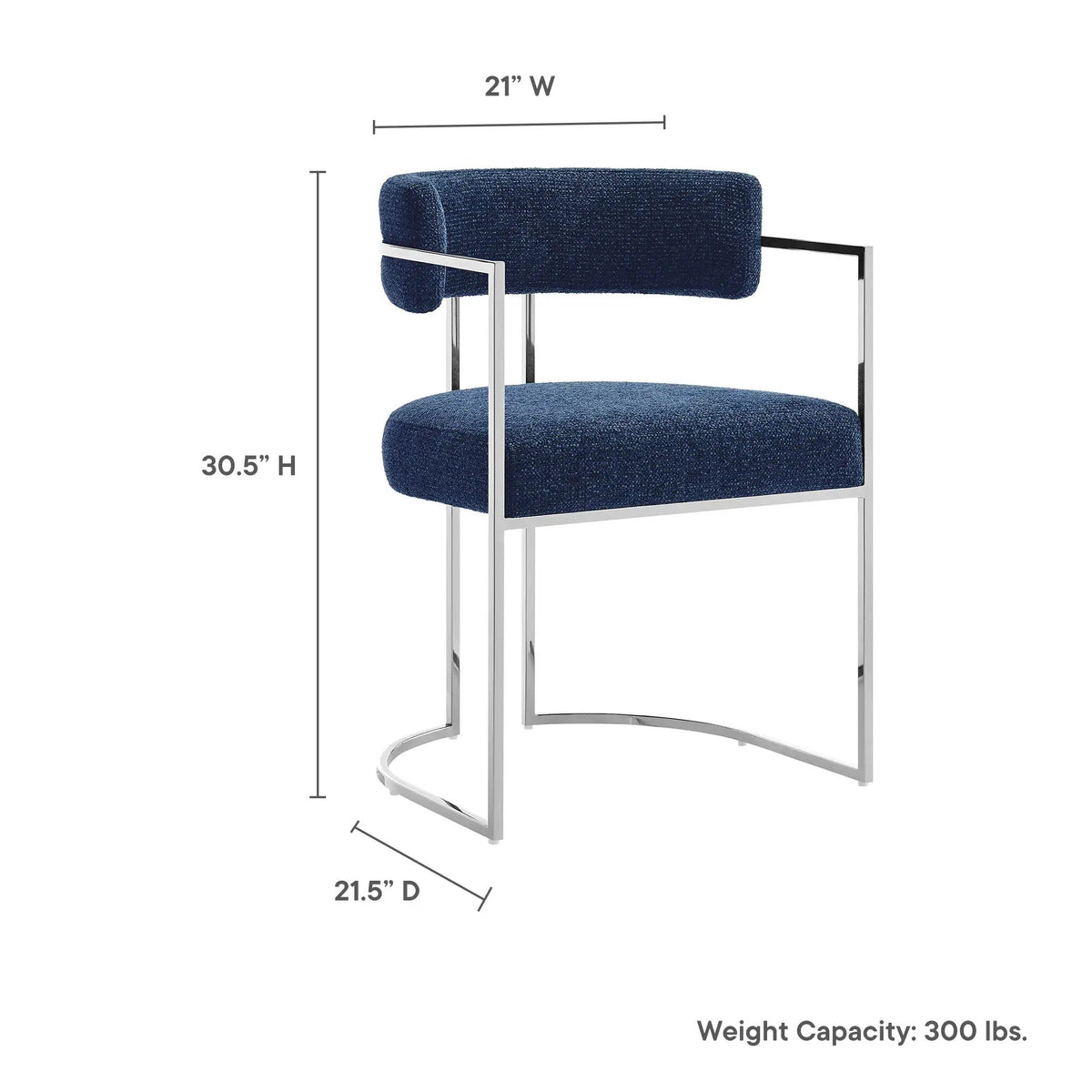 Huron Curved Back Fabric and Metal Dining Accent Chair by HouseOfZazla