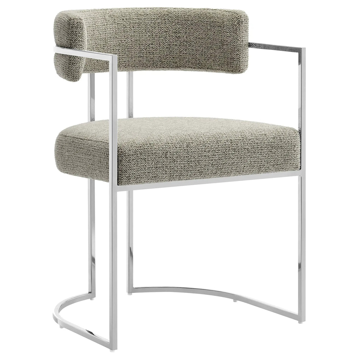 Huron Curved Back Fabric and Metal Dining Accent Chair by HouseOfZazla