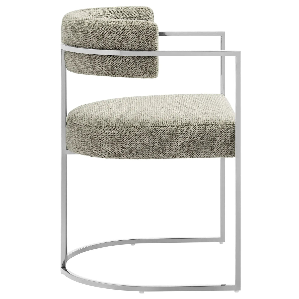 Huron Curved Back Fabric and Metal Dining Accent Chair by HouseOfZazla