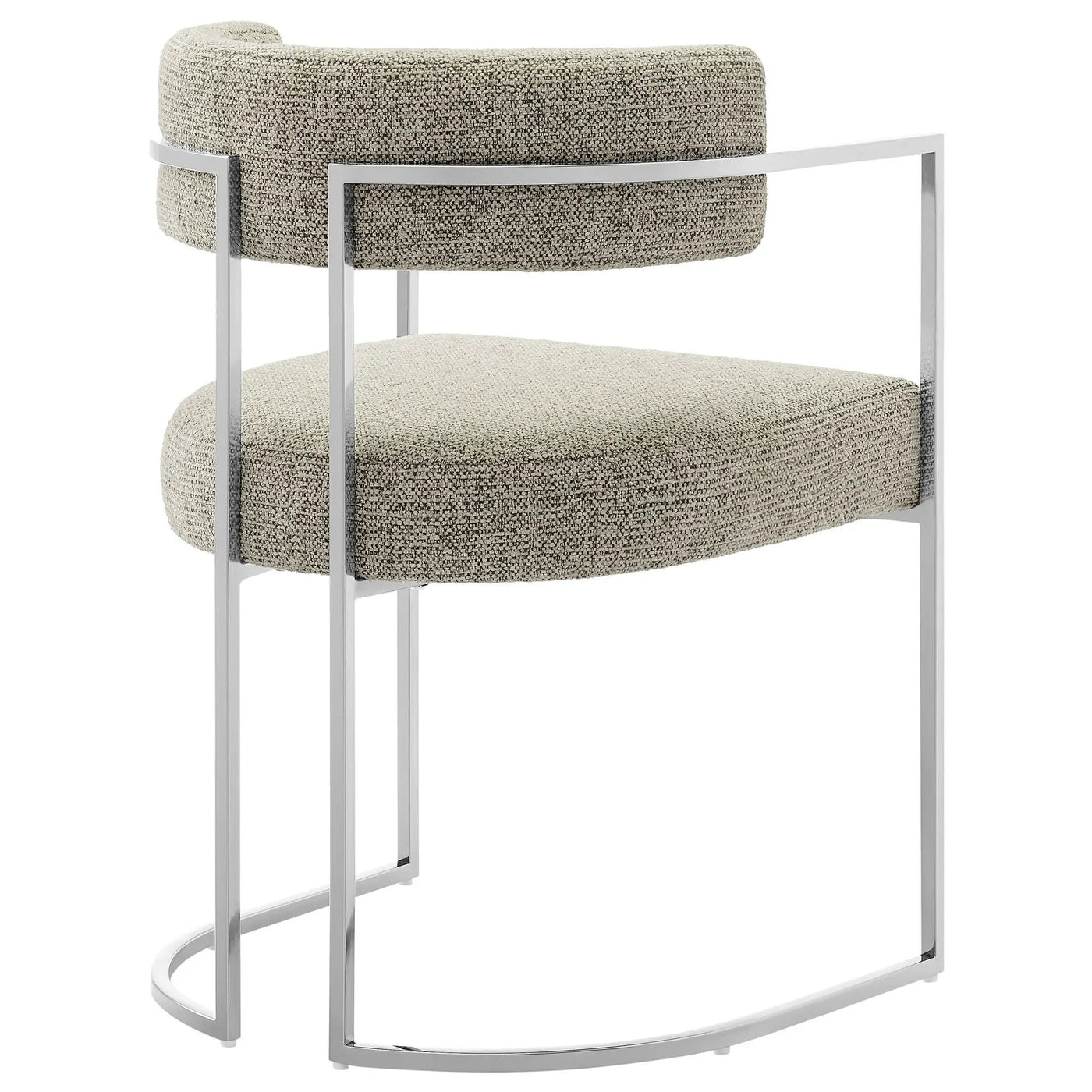 Huron Curved Back Fabric and Metal Dining Accent Chair by HouseOfZazla