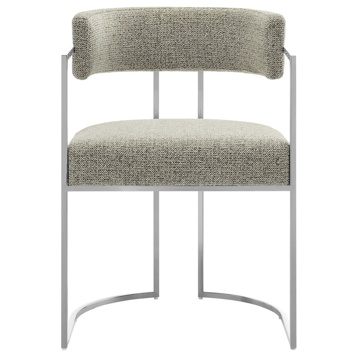Huron Curved Back Fabric and Metal Dining Accent Chair by HouseOfZazla