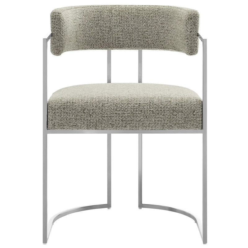 Huron Curved Back Fabric and Metal Dining Accent Chair by HouseOfZazla