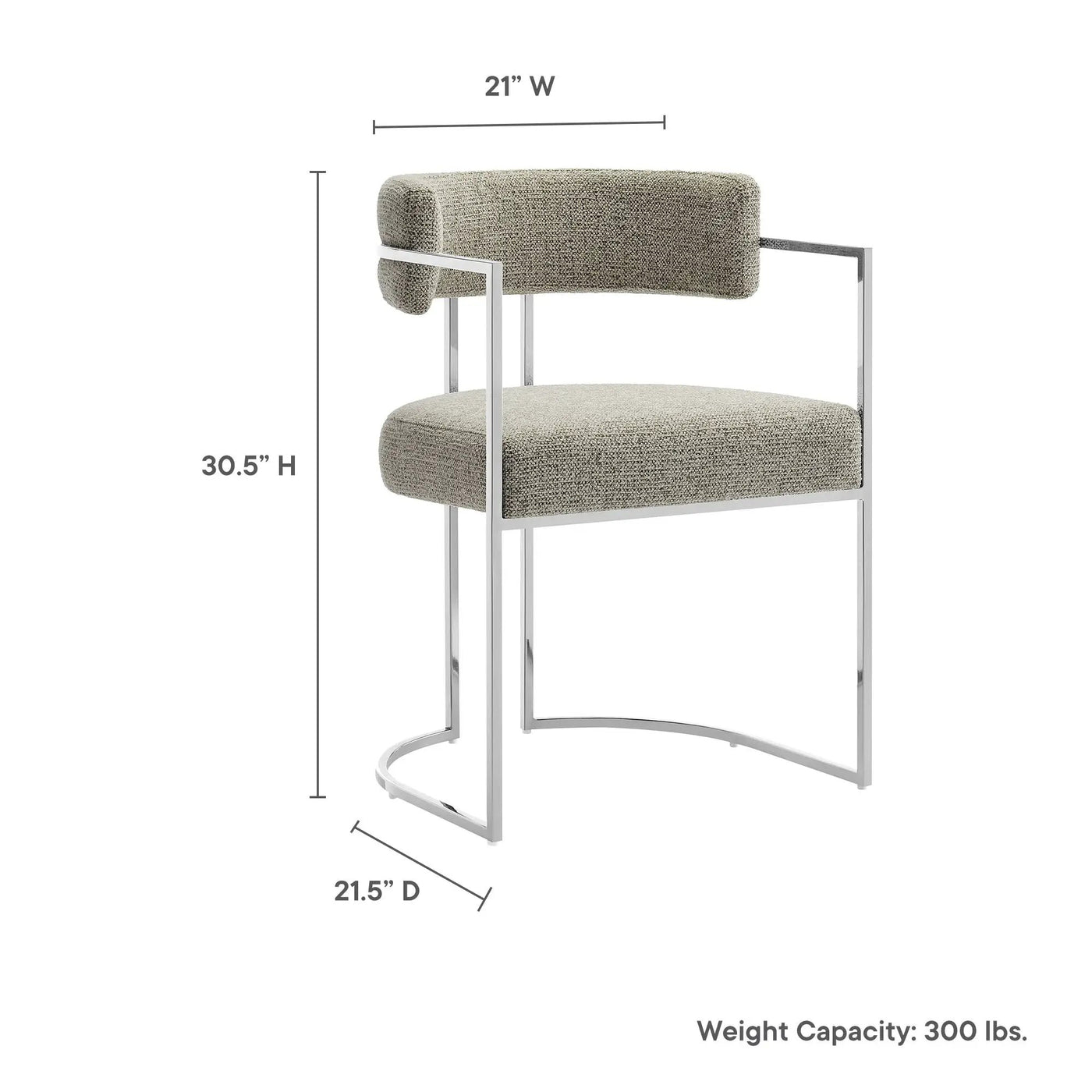 Huron Curved Back Fabric and Metal Dining Accent Chair by HouseOfZazla