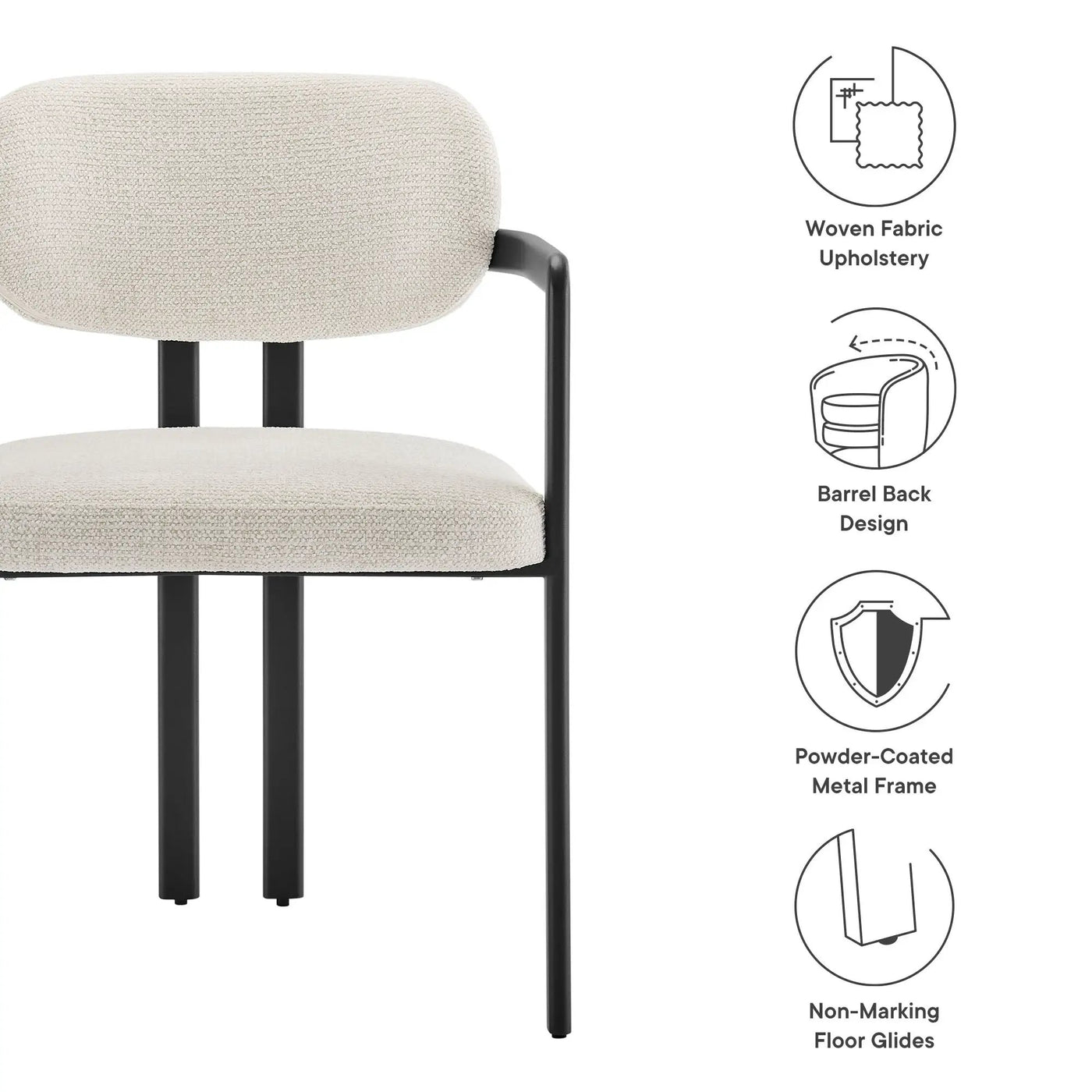 Elio Barrel Fabric and Metal Dining Chair by Modway by HouseOfZazla