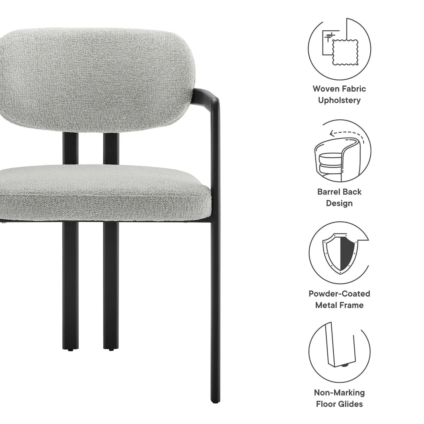 Elio Barrel Fabric and Metal Dining Chair by Modway by HouseOfZazla