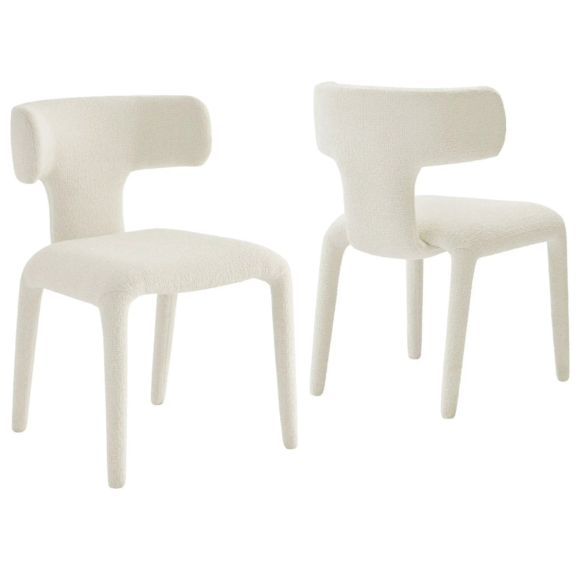 Stellan Curved Back Boucle Upholstered Dining Chair Set of 2 by HouseOfZazla