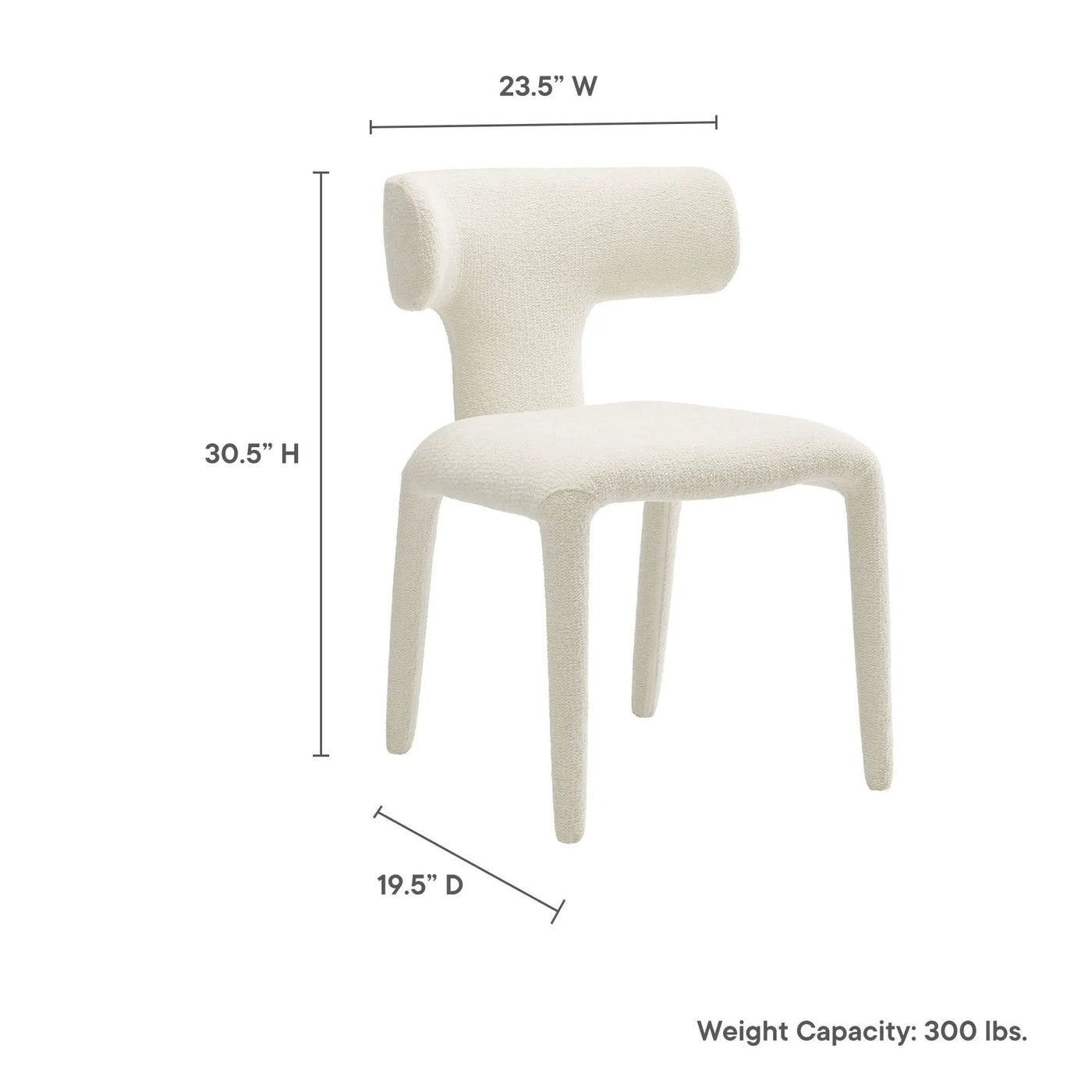 Stellan Curved Back Boucle Upholstered Dining Chair Set of 2 by HouseOfZazla