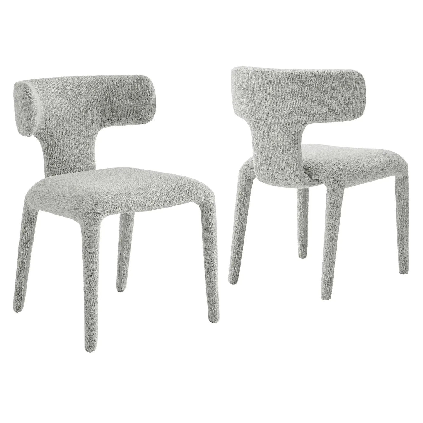 Stellan Curved Back Boucle Upholstered Dining Chair Set of 2 by HouseOfZazla