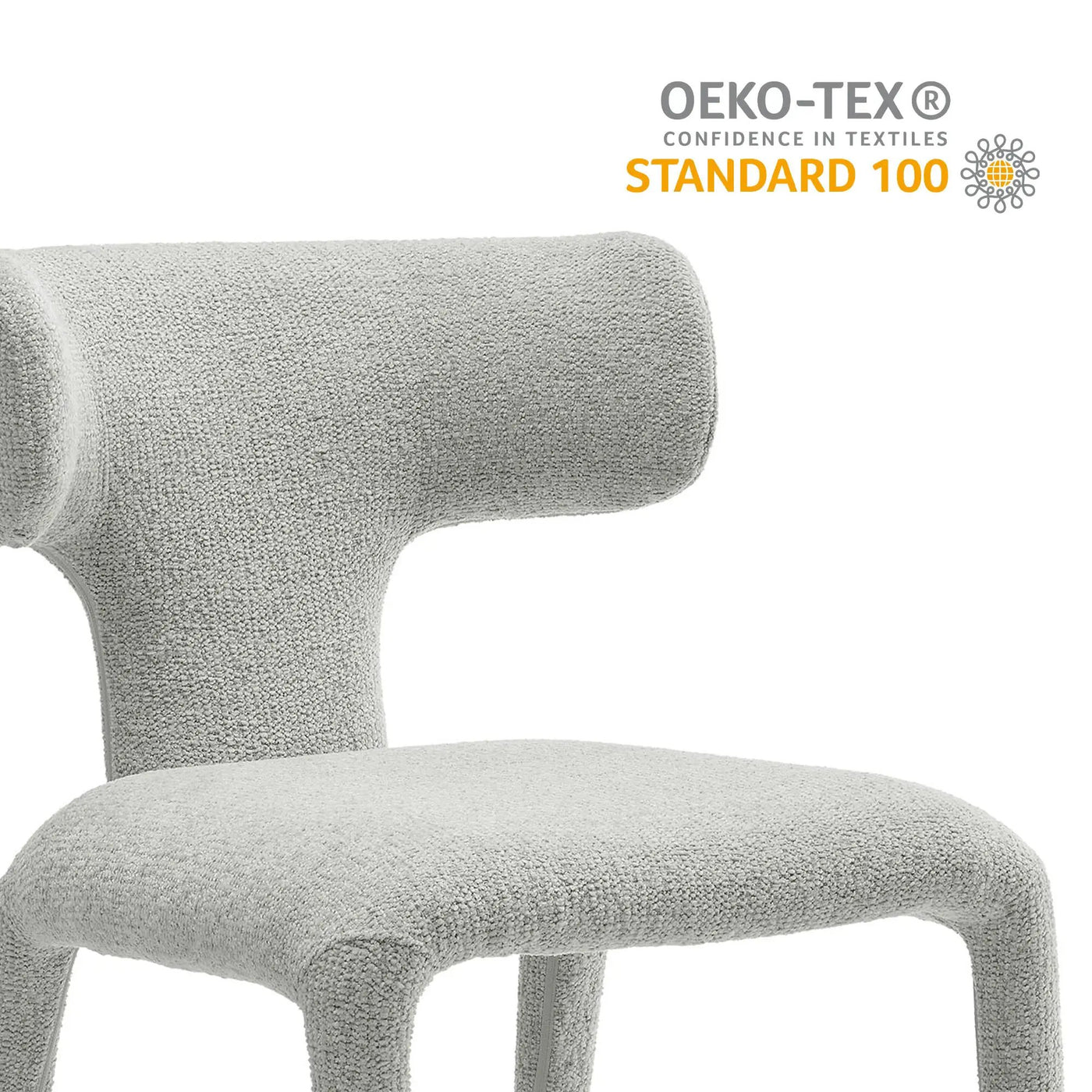 Stellan Curved Back Boucle Upholstered Dining Chair Set of 2 by HouseOfZazla