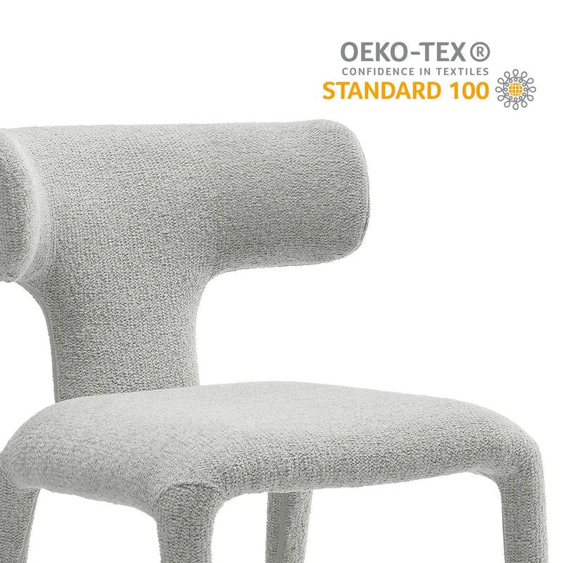 Stellan Curved Back Boucle Upholstered Dining Chair Set of 2 by HouseOfZazla