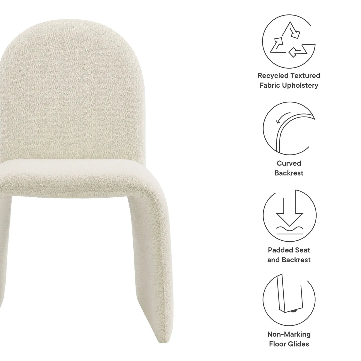 Junia Boucle Upholstered Armless Dining Chair by Modway by HouseOfZazla