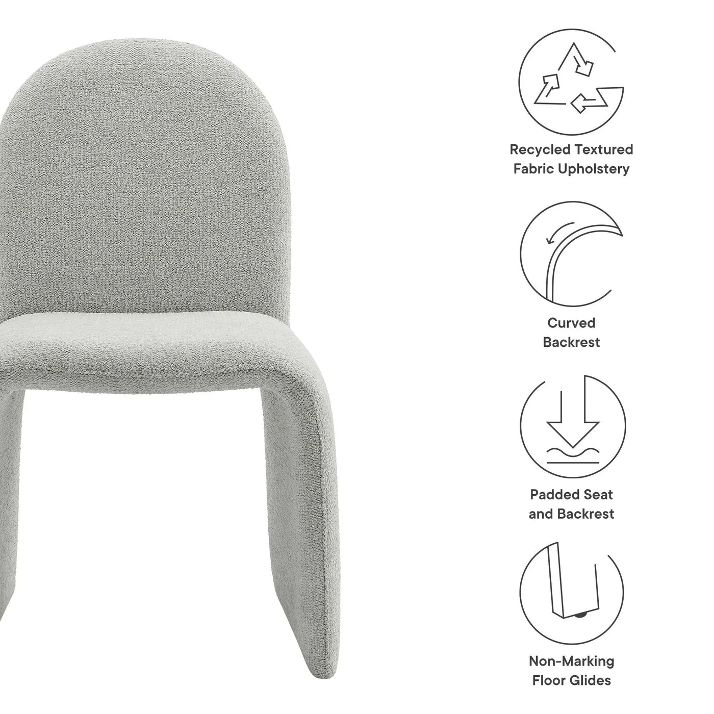 Junia Boucle Upholstered Armless Dining Chair by Modway by HouseOfZazla