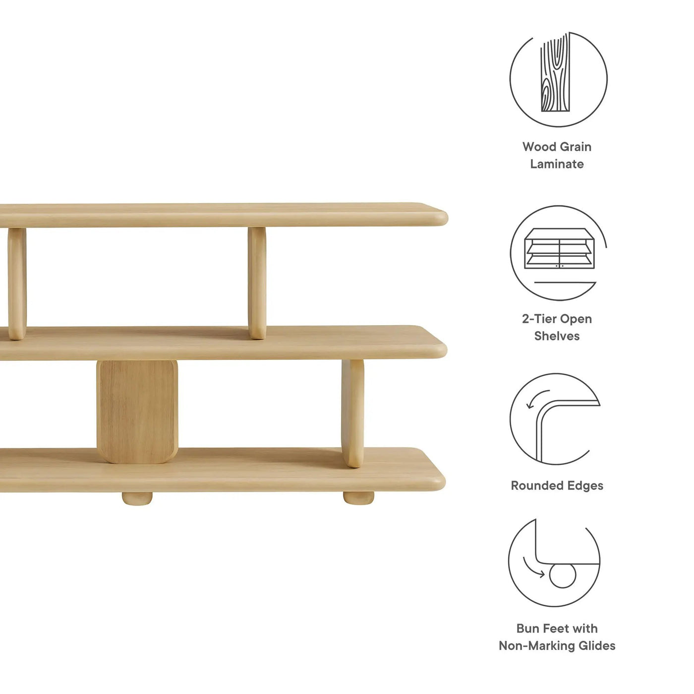 Lyle Sculptural 2-Tier Bookshelf by Modway by HouseOfZazla