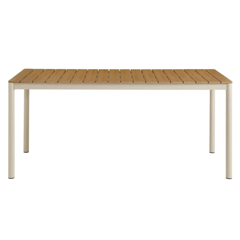 Finn 71" Outdoor Patio Aluminum Dining Table with Faux Wood Top by HouseOfZazla