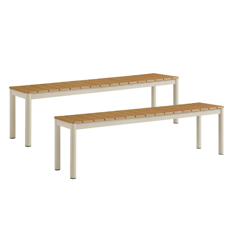 Finn Outdoor Patio Aluminum Bench Set of 2 by Modway by HouseOfZazla