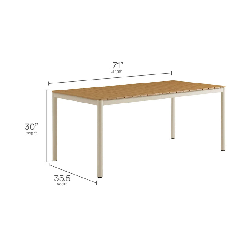 Finn Outdoor Patio Aluminum Faux Wood Dining Set with Benches by Modway by HouseOfZazla