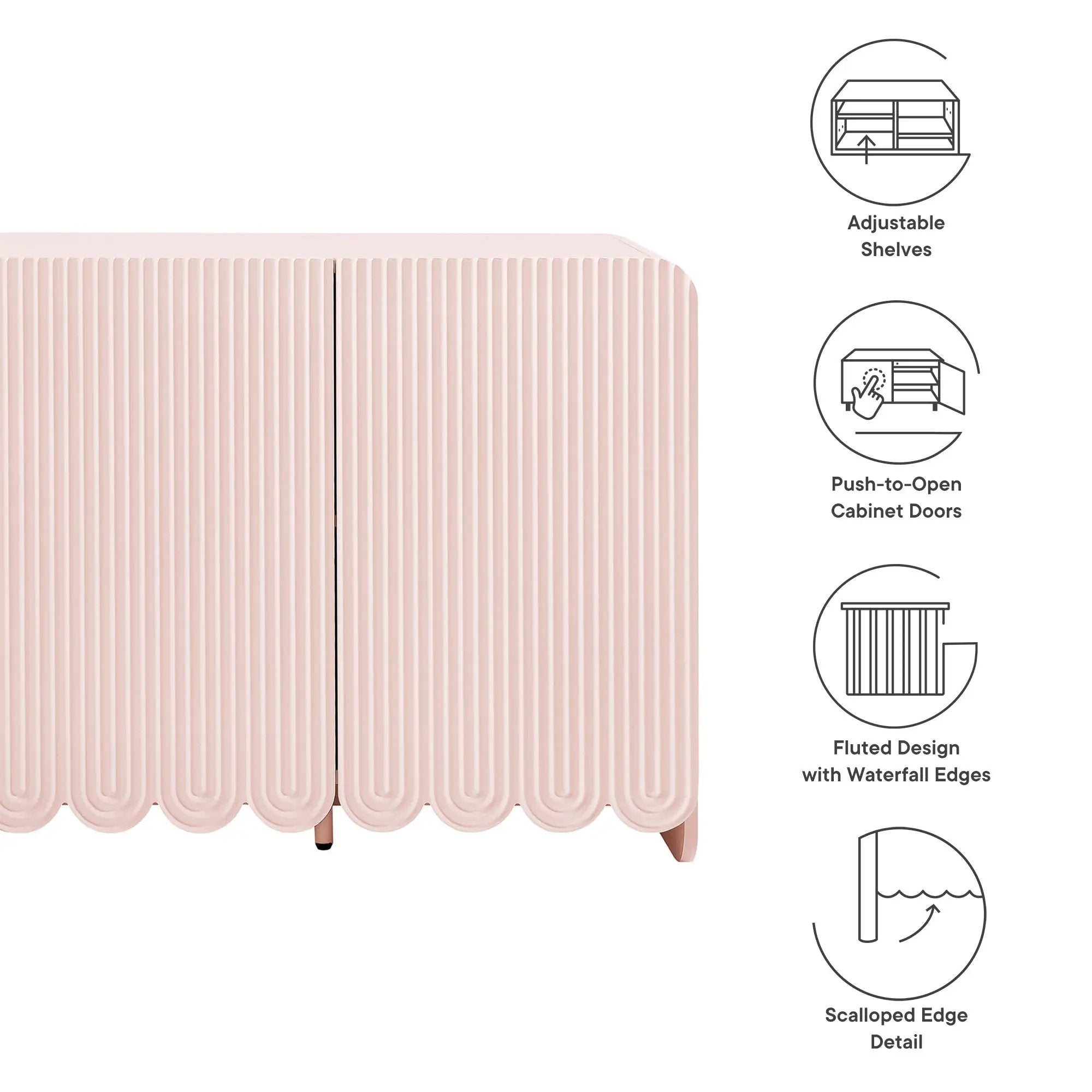 Dahlia Fluted and Scalloped Sideboard Storage Cabinet by HouseOfZazla