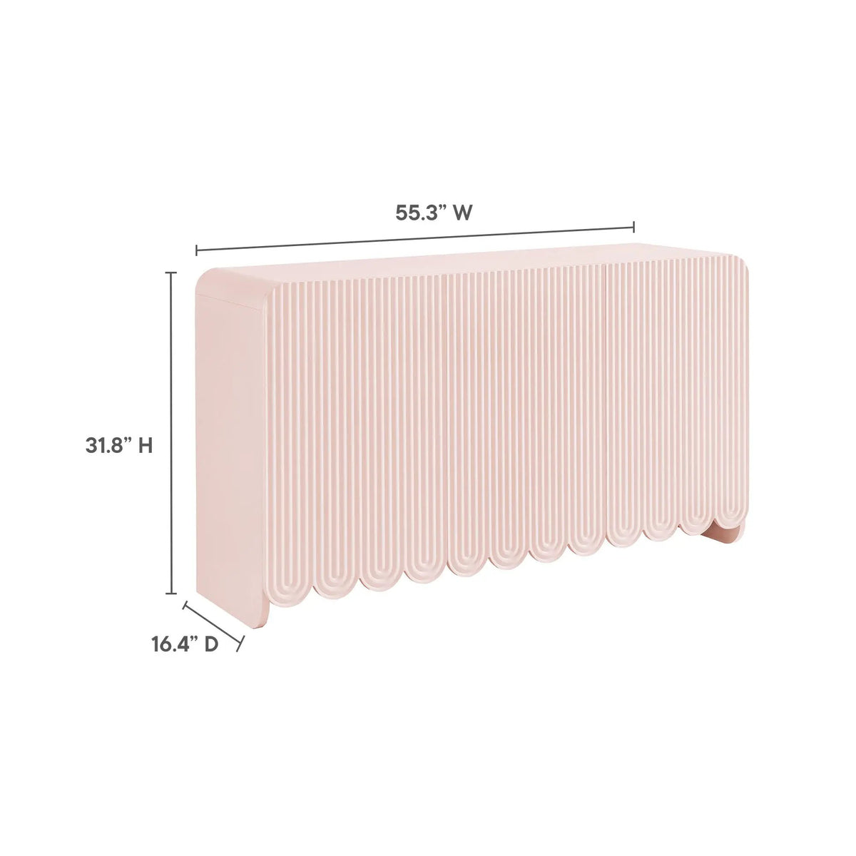 Dahlia Fluted and Scalloped Sideboard Storage Cabinet by HouseOfZazla