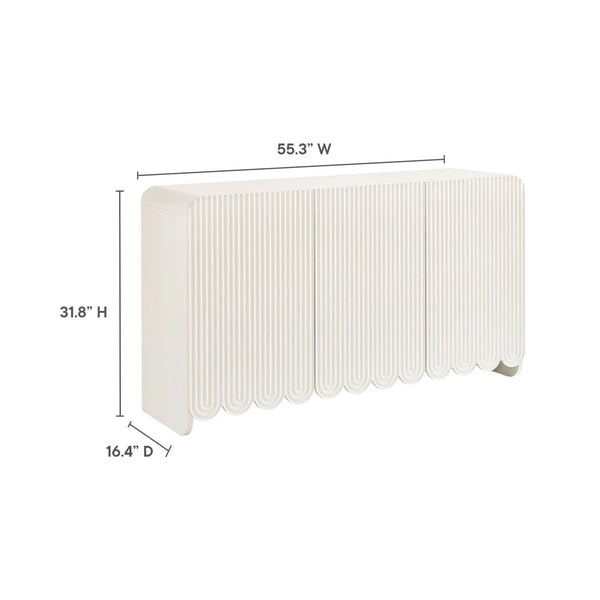 Dahlia Fluted and Scalloped Sideboard Storage Cabinet, photo 2 of 21