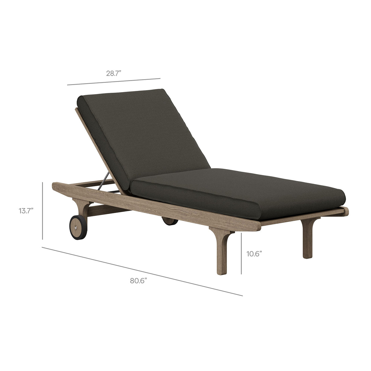 Saratoga Outdoor Patio Teak Wood 3-Piece Chaise Lounge Furniture Set by Modway, photo 3 of 32