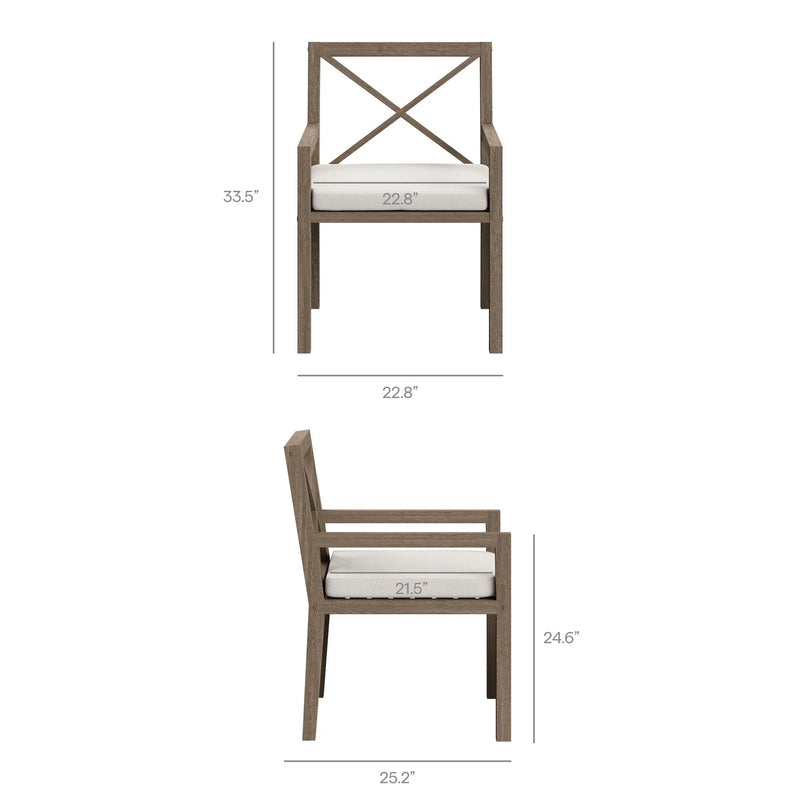 Northlake Outdoor Patio Teak Dining Armchair by HouseOfZazla