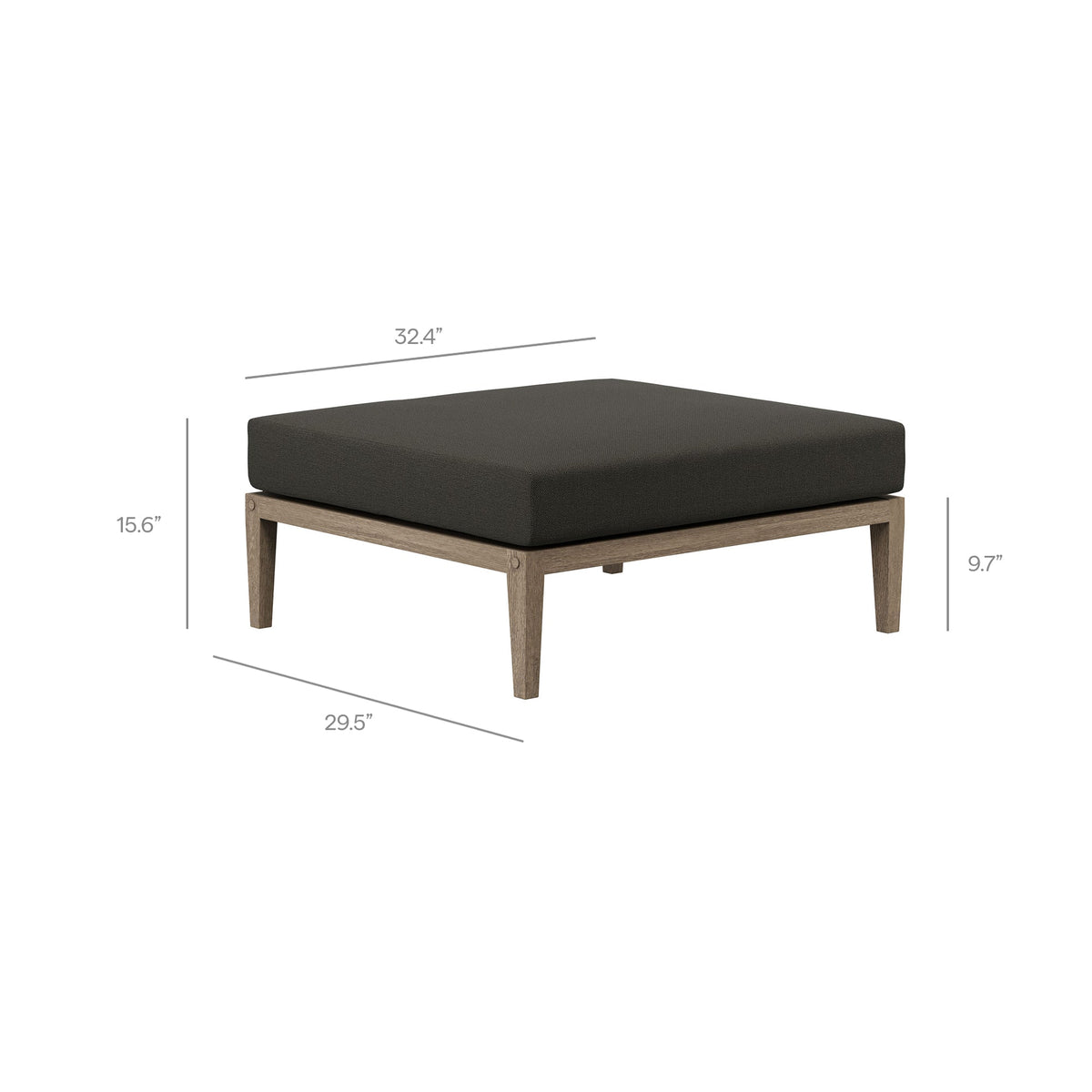 Northlake Outdoor Patio Teak Ottoman by Modway, photo 3 of 24