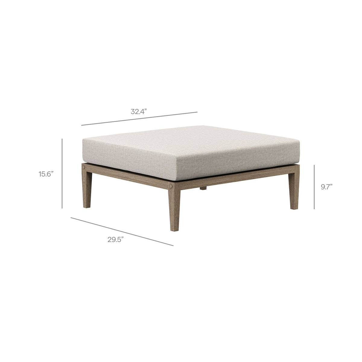 Northlake Outdoor Patio Teak Ottoman by Modway, photo 11 of 24