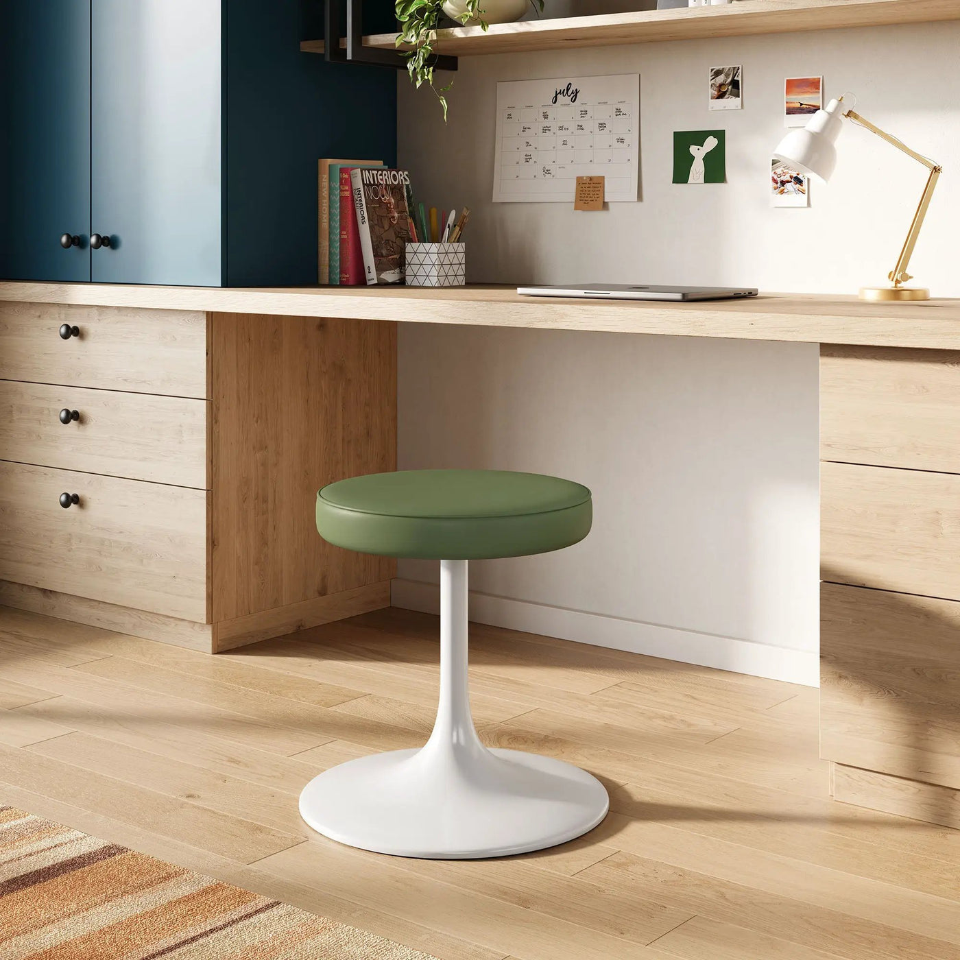 Lippa Vegan Leather Round Stool by Modway by HouseOfZazla