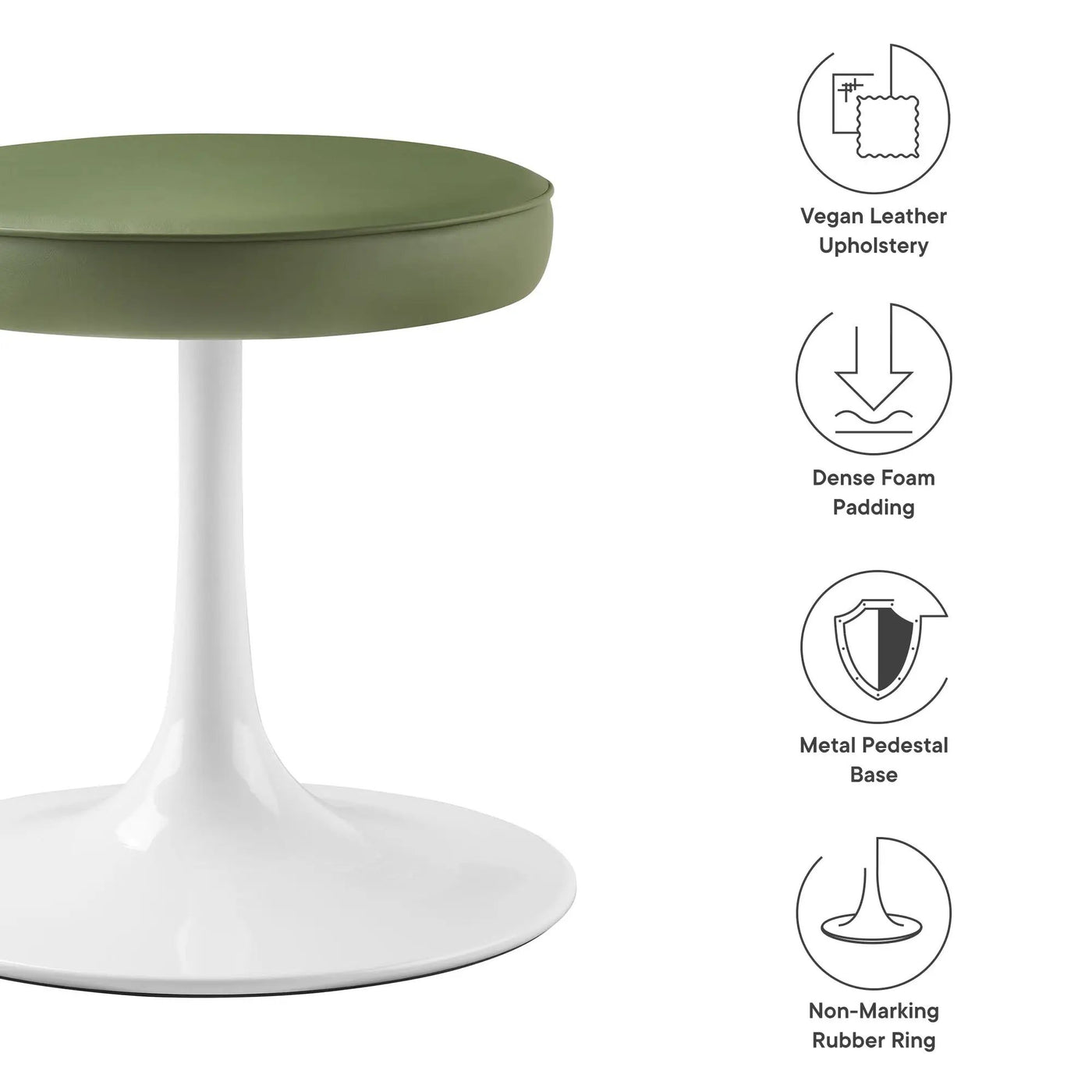 Lippa Vegan Leather Round Stool by Modway by HouseOfZazla