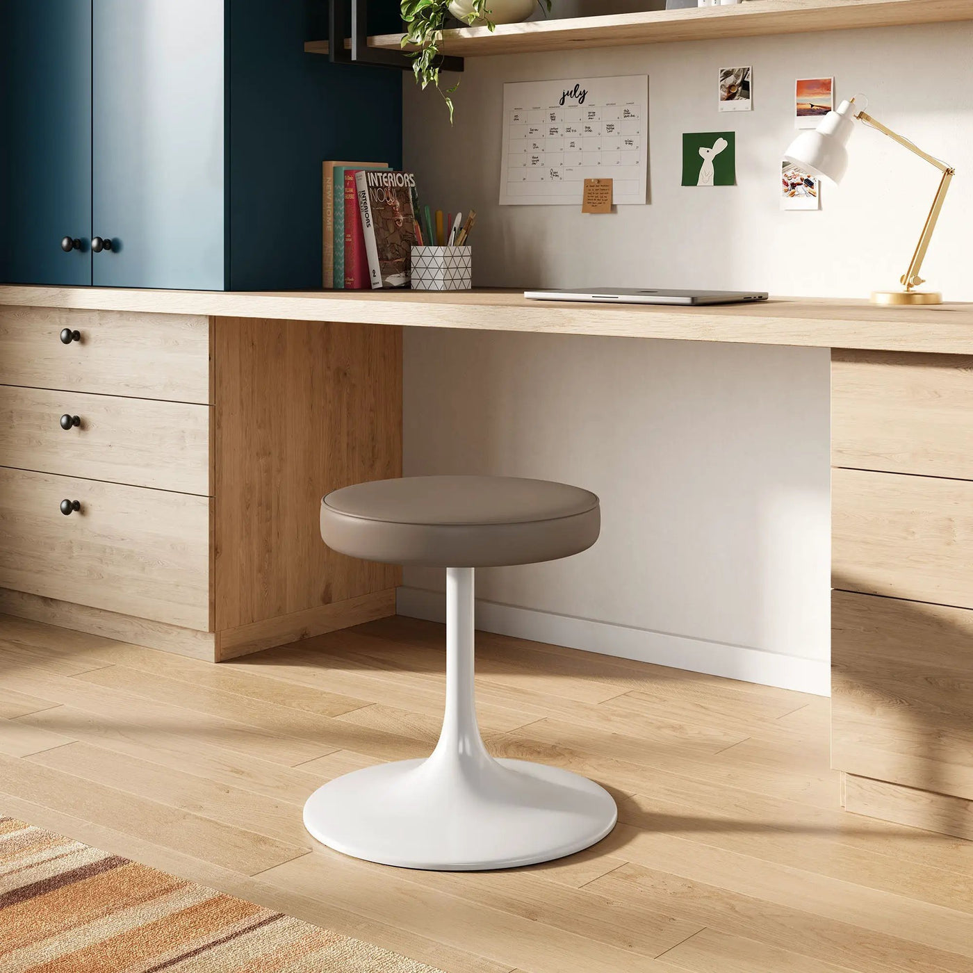 Lippa Vegan Leather Round Stool by Modway by HouseOfZazla
