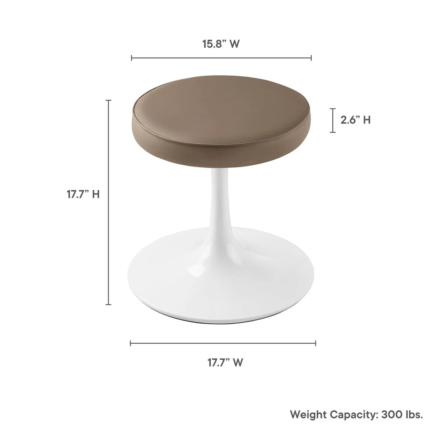 Lippa Vegan Leather Round Stool by Modway by HouseOfZazla