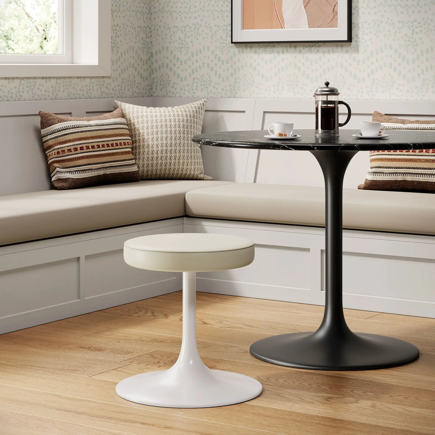 Lippa Vegan Leather Round Stool by Modway by HouseOfZazla