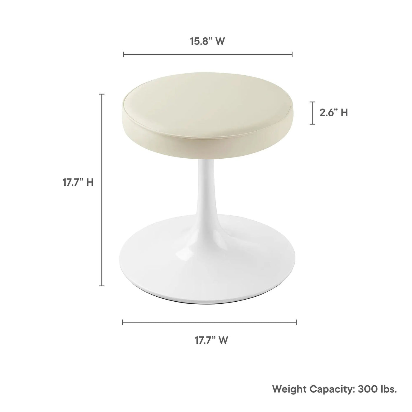 Lippa Vegan Leather Round Stool by Modway by HouseOfZazla