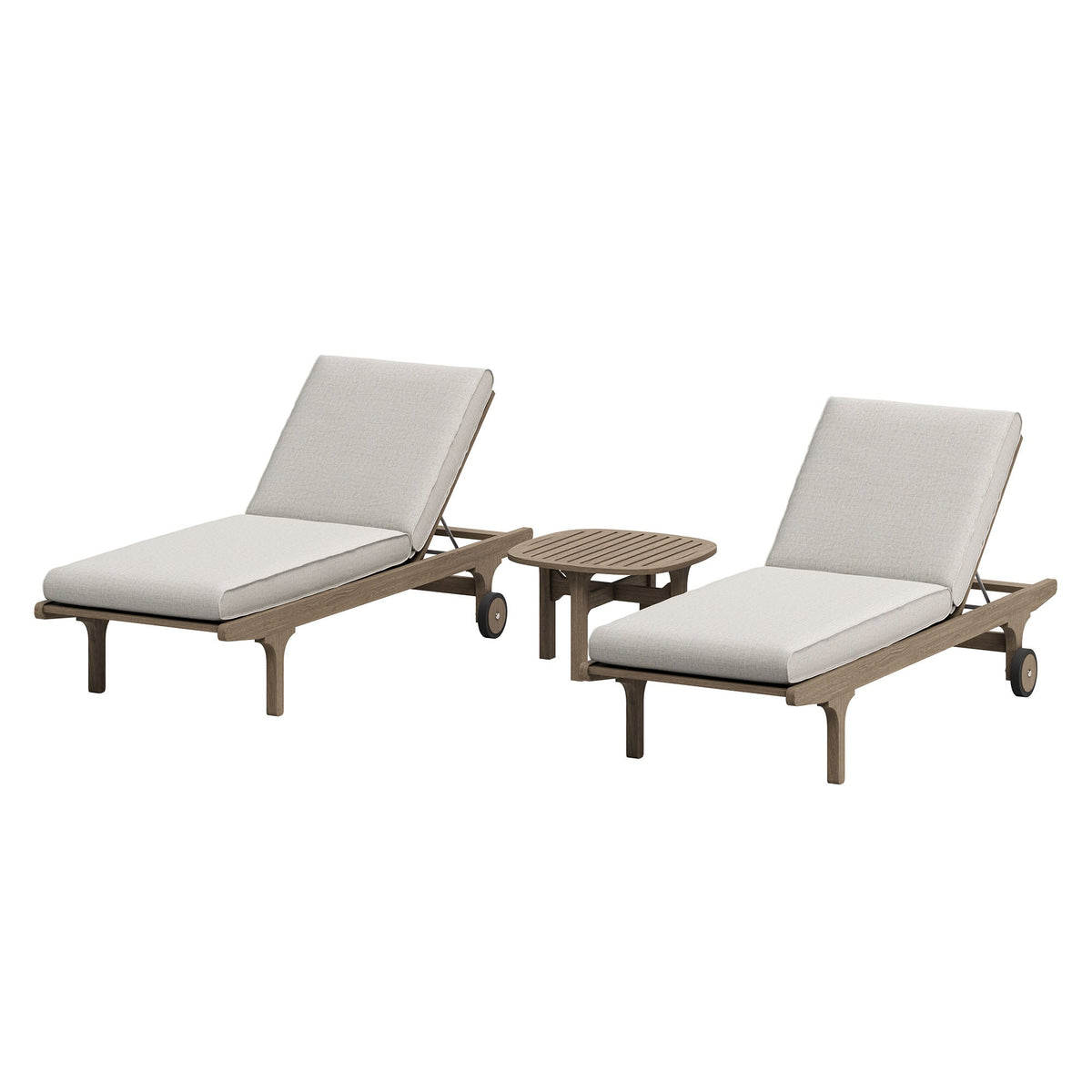 Saratoga Outdoor Patio Teak Wood 3-Piece Chaise Lounge Furniture Set by Modway, photo 13 of 32