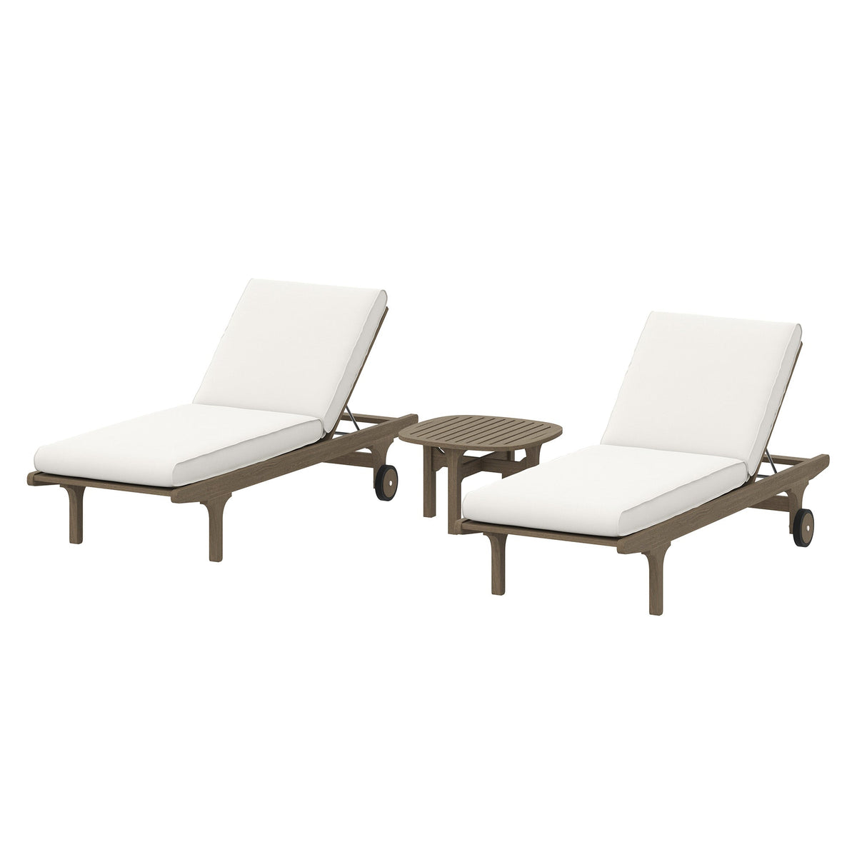 Saratoga Outdoor Patio Teak Wood 3-Piece Chaise Lounge Furniture Set by Modway, photo 23 of 32