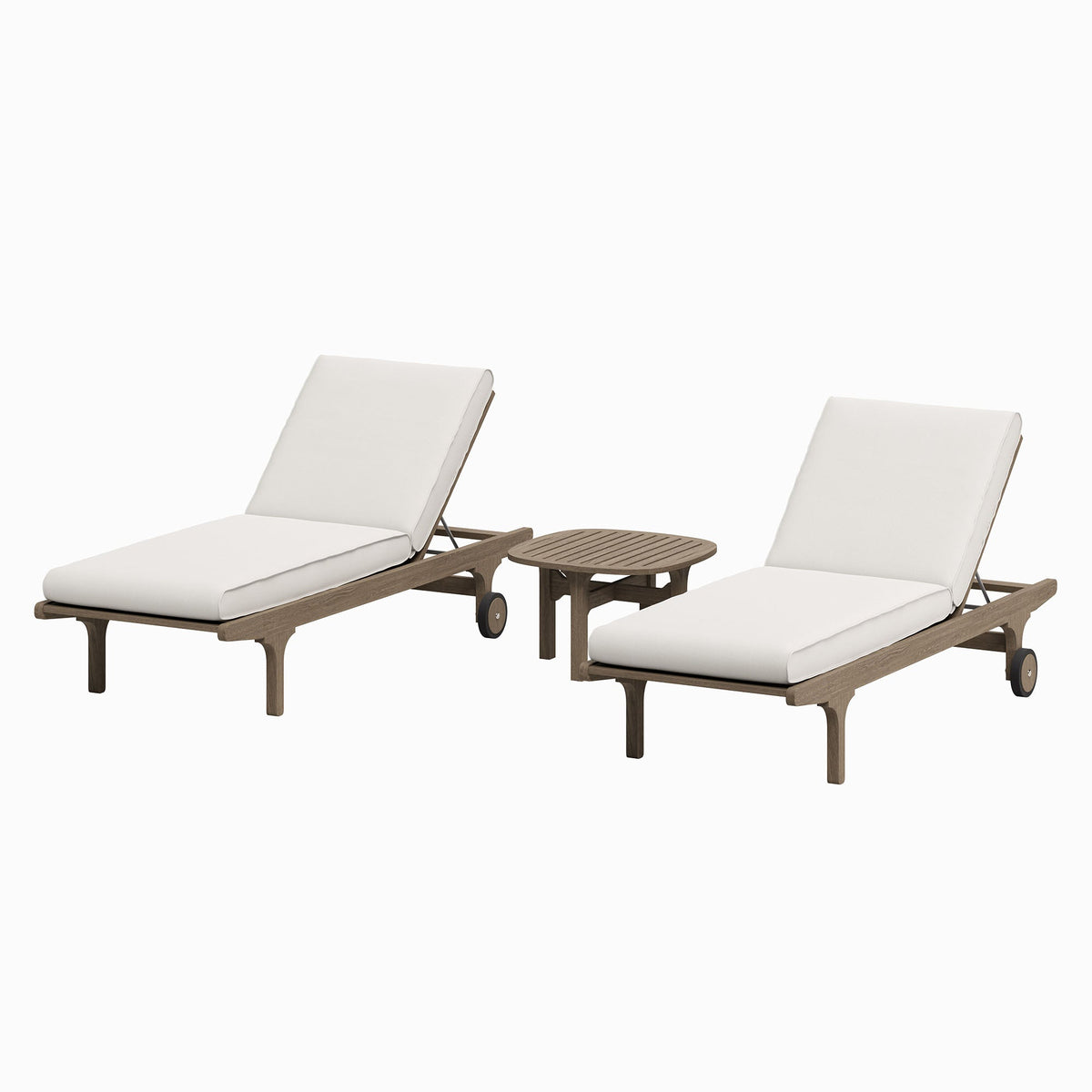 Saratoga Outdoor Patio Teak Wood 3-Piece Chaise Lounge Furniture Set by Modway, photo 27 of 32