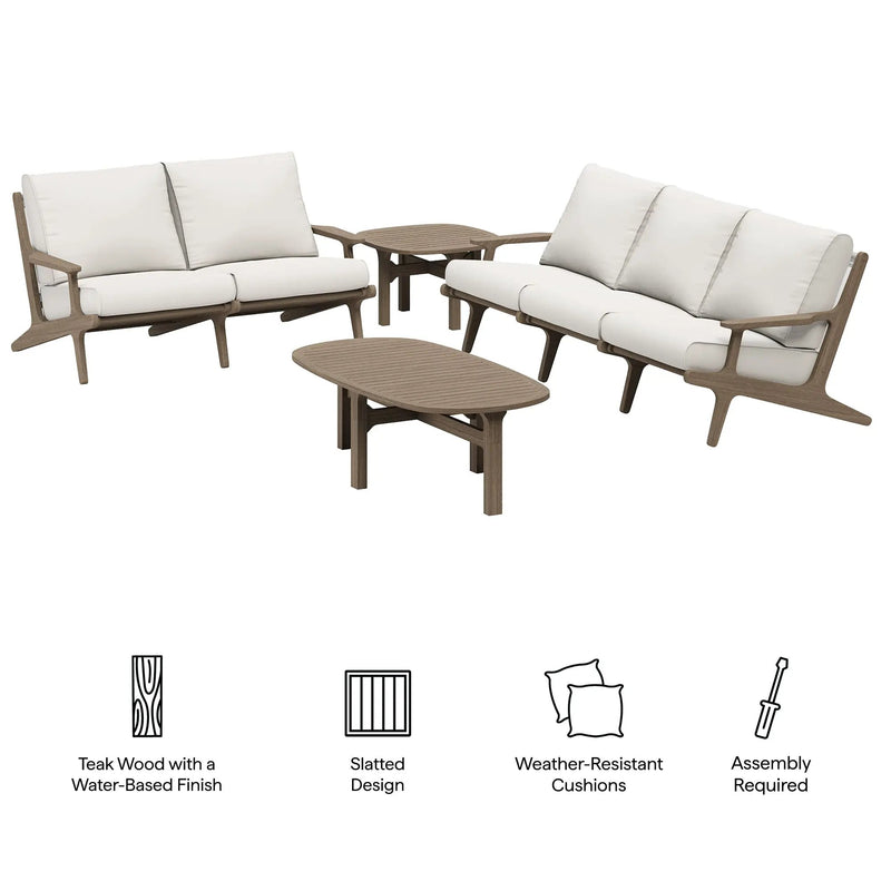 Saratoga 4-Piece Outdoor Patio Teak Wood Furniture Set by Modway by HouseOfZazla