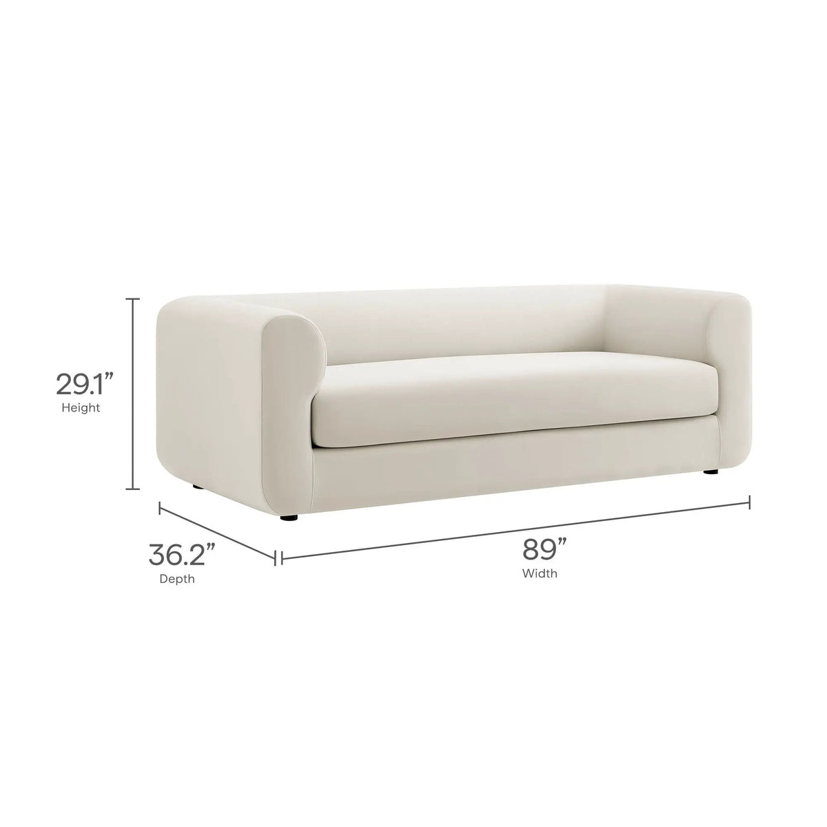 Leif 89" Performance Velvet Upholstered Sofa by Modway by HouseOfZazla