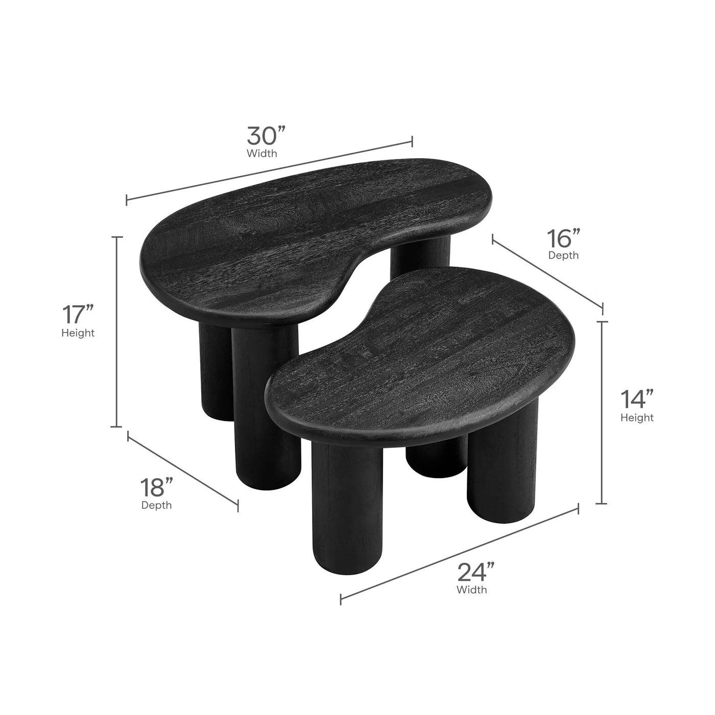 Hackney Mango Wood Nesting Coffee Table Set by Modway by HouseOfZazla