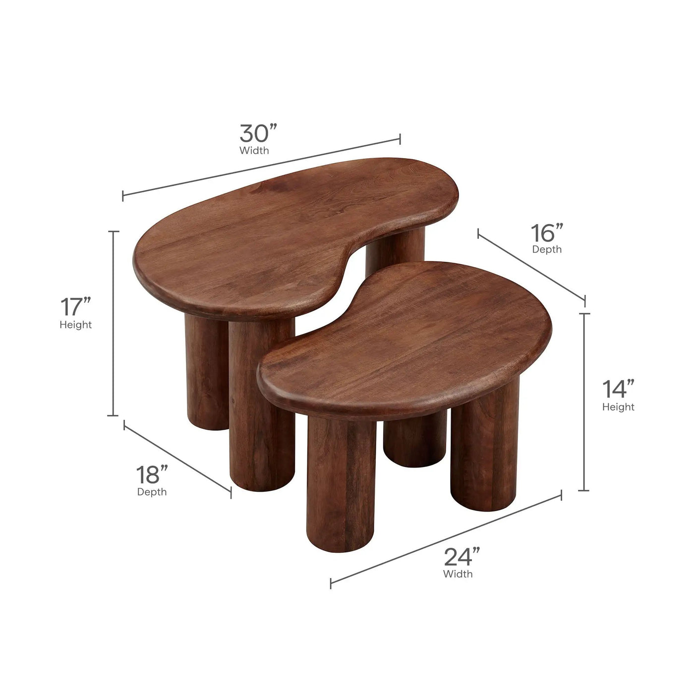 Hackney Mango Wood Nesting Coffee Table Set by Modway by HouseOfZazla
