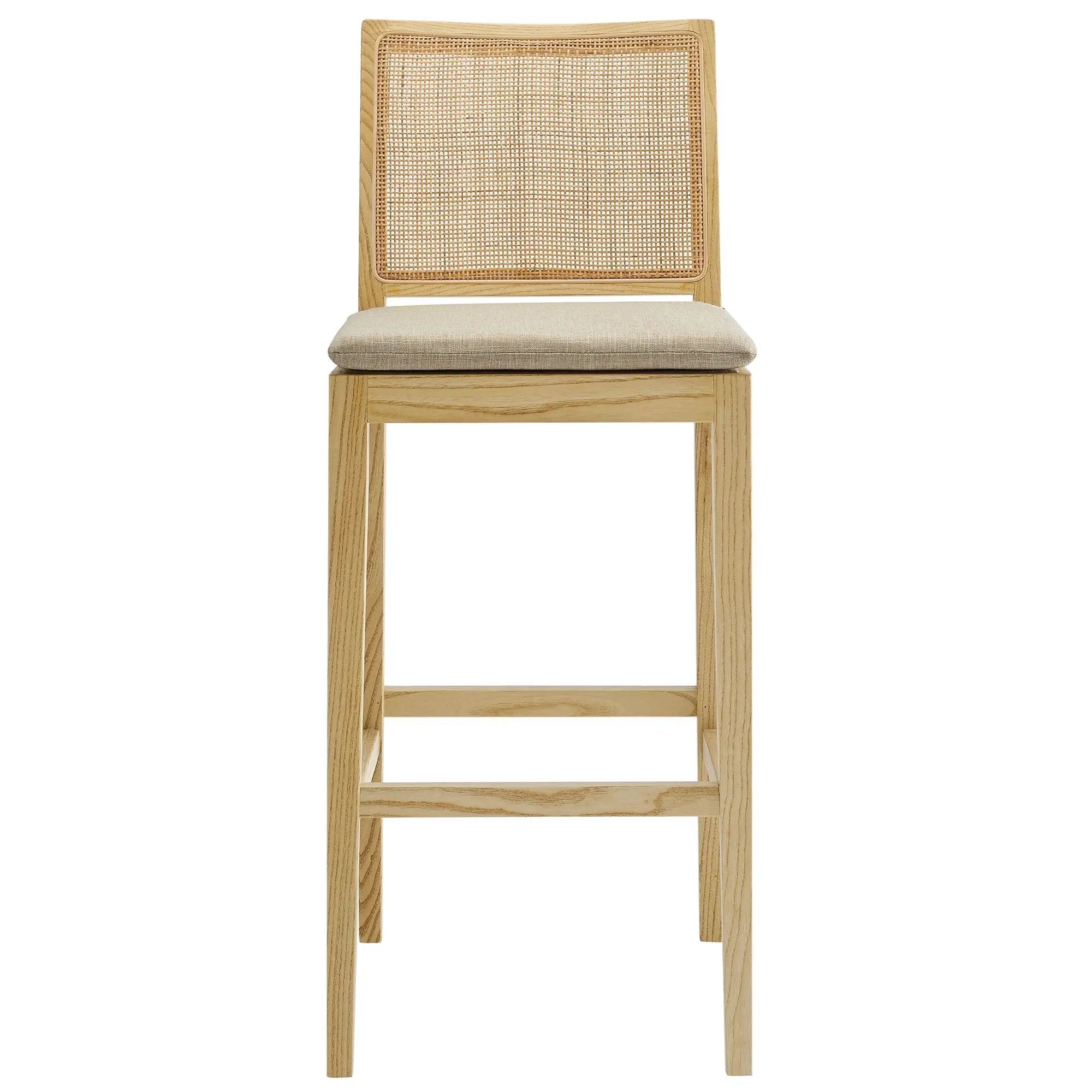 Ovard Wood and Rattan Bar Stool by Modway by HouseOfZazla