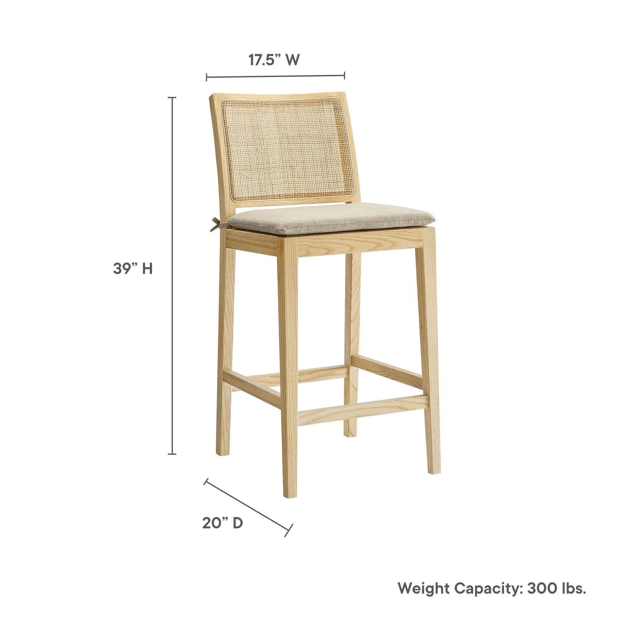 Ovard Wood and Rattan Counter Stool by Modway by HouseOfZazla