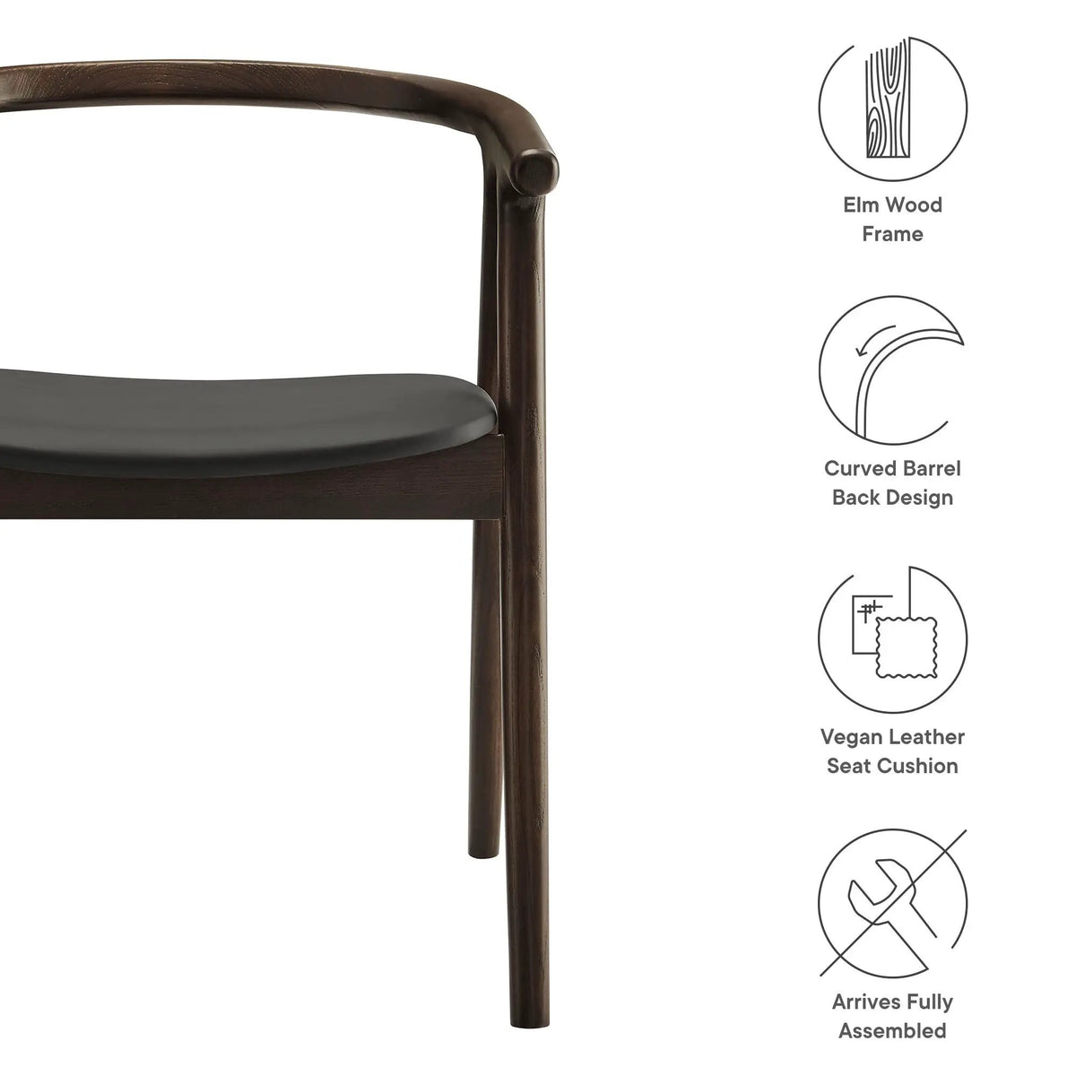 Henry Vegan Leather and Wood Dining Chair by HouseOfZazla