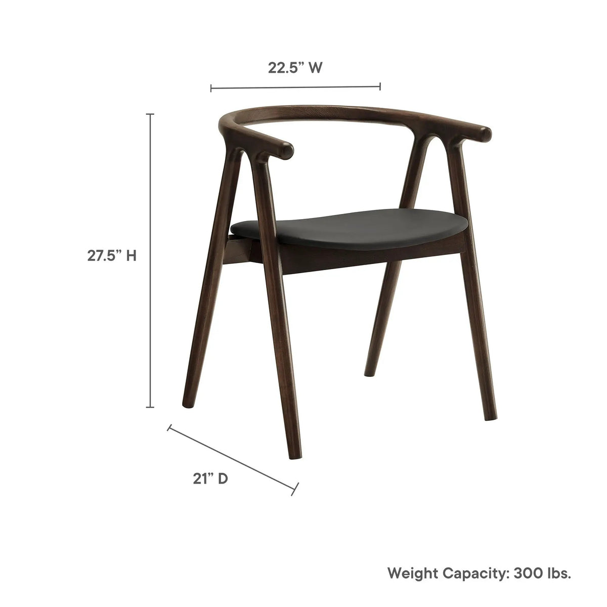 Henry Vegan Leather and Wood Dining Chair by HouseOfZazla