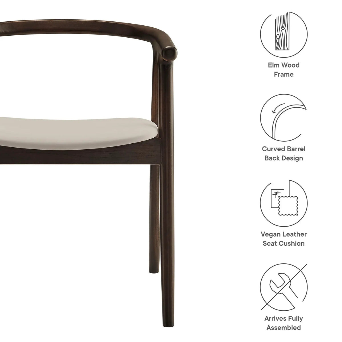 Henry Vegan Leather and Wood Dining Chair by HouseOfZazla