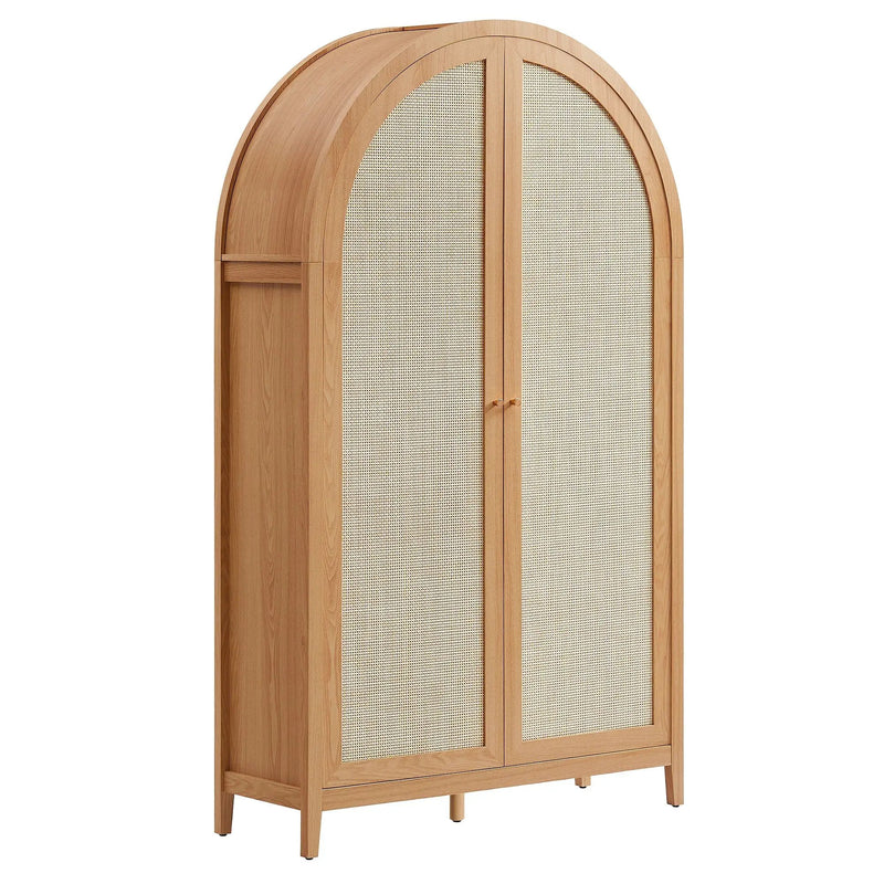 Calista 79" Tall Wide Rattan Arched Storage Cabinet by Modway by HouseOfZazla
