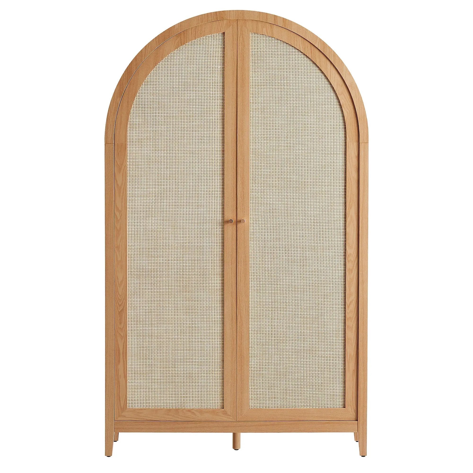 Calista 79" Tall Wide Rattan Arched Storage Cabinet by Modway by HouseOfZazla