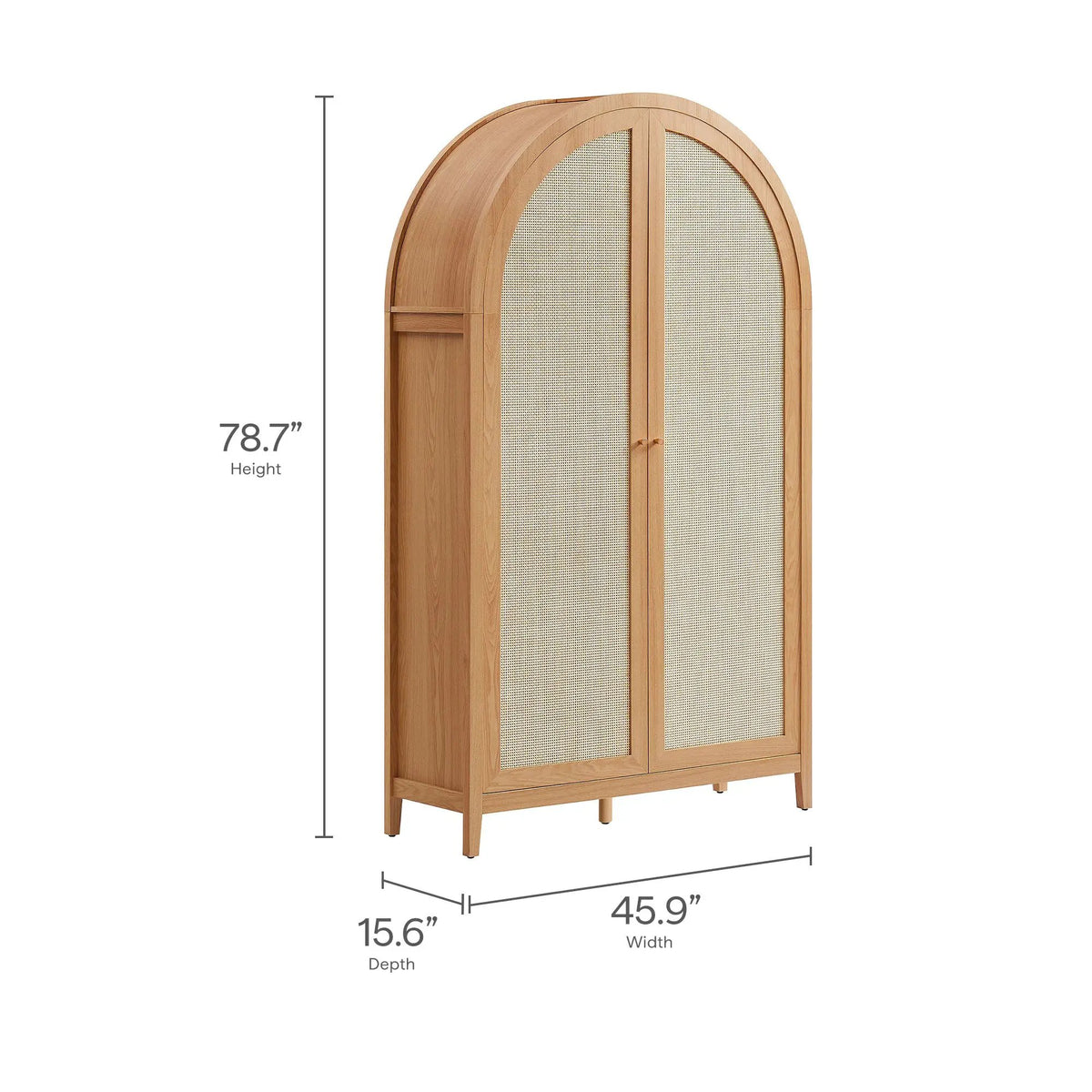 Calista 79" Tall Wide Rattan Arched Storage Cabinet by Modway by HouseOfZazla