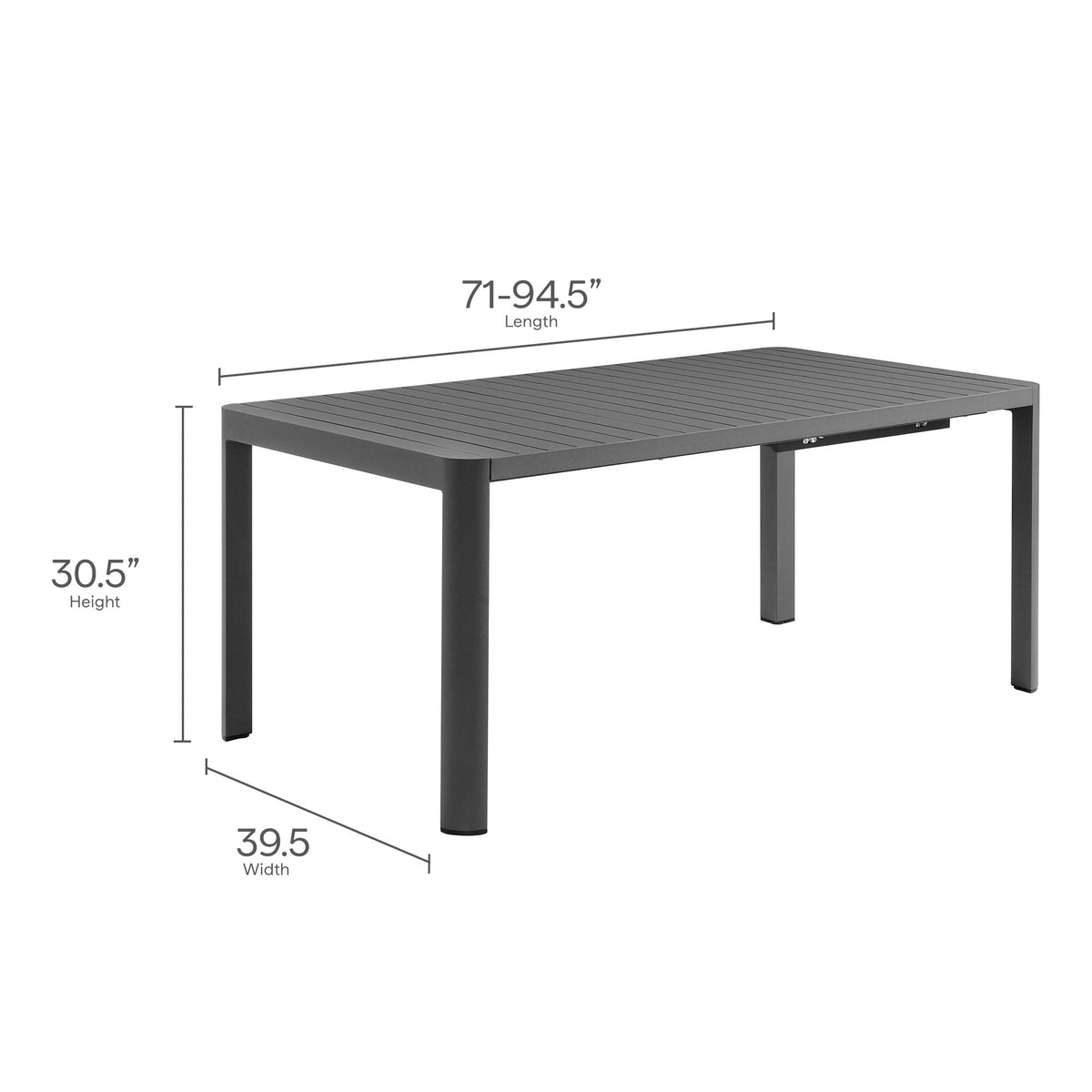 Tahoe 9-Piece Outdoor Patio Aluminum Dining Set With Extendable Table by Modway, photo 3 of 21