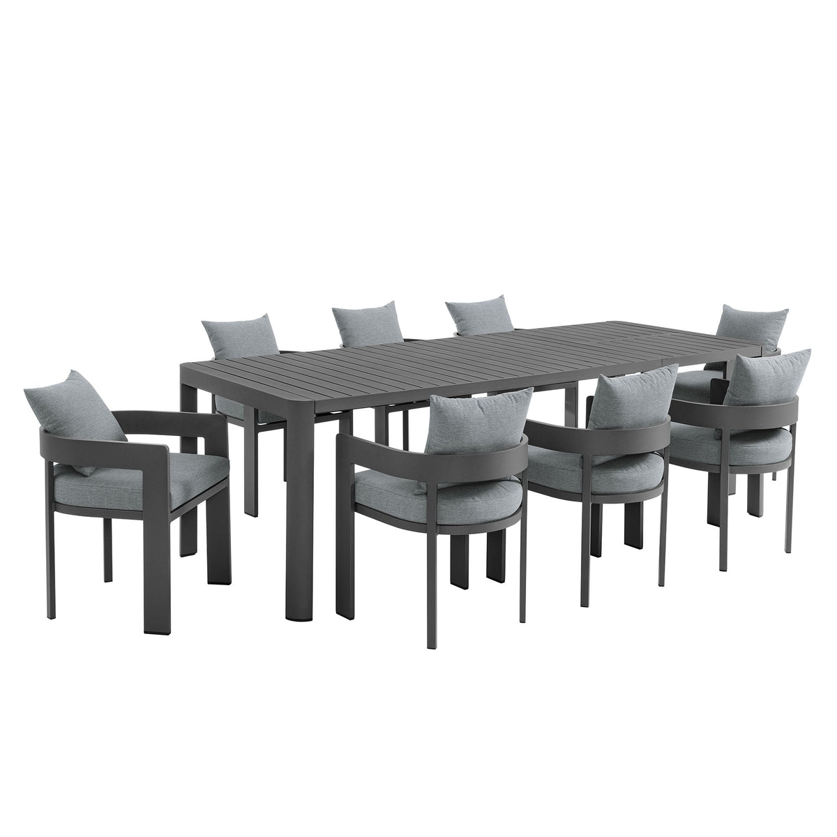 Tahoe 9-Piece Outdoor Patio Aluminum Dining Set With Extendable Table by Modway, photo 8 of 21